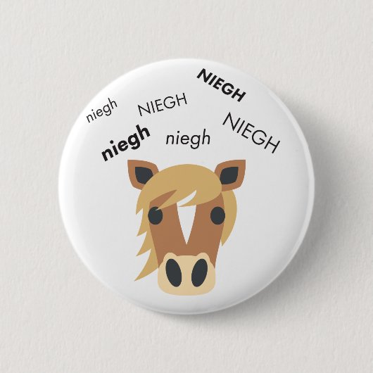 Neigh Horse Cute Emoji Ronde Button 5,7 Cm (Voorkant)