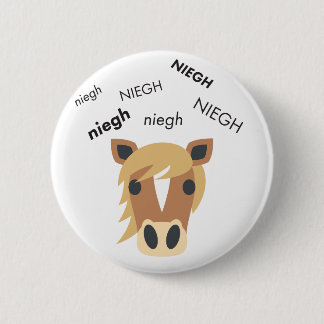 Neigh Horse Cute Emoji Ronde Button 5,7 Cm