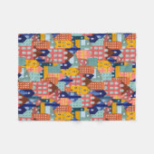 Neighborhood Block City Houses Pattern Fleece Deken (Voorkant (Horizontaal))