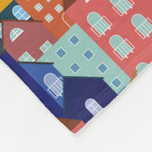 Neighborhood Block City Houses Pattern Fleece Deken (Hoek)