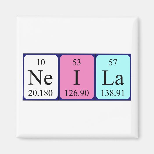 Neila periodieke tabelnaam magneet (Voorkant)