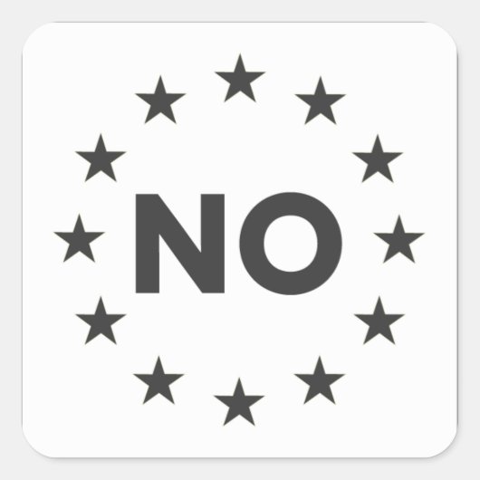 Nein zur EU Aufkleber 1 Vierkante Sticker (Voorkant)