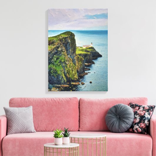 Neist Point Lighthouse Canvas - Isle of Skye (Insitu (Woonkamer))