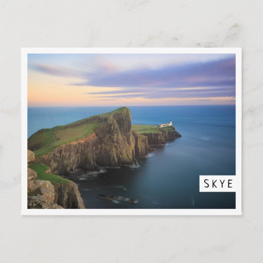 Neist point vuurtoren op Skye bij zonsondergang Briefkaart (Voorkant)