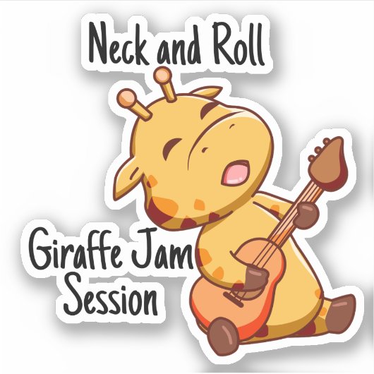 Nek en Roll - Giraffe Jam Session Sticker (Voorkant)