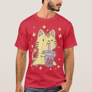 Neko Anime Manga Kitten Japanse cute Bubble Tea K T-shirt