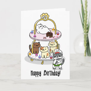 Neko Atsume - Verjaardag! Kaart