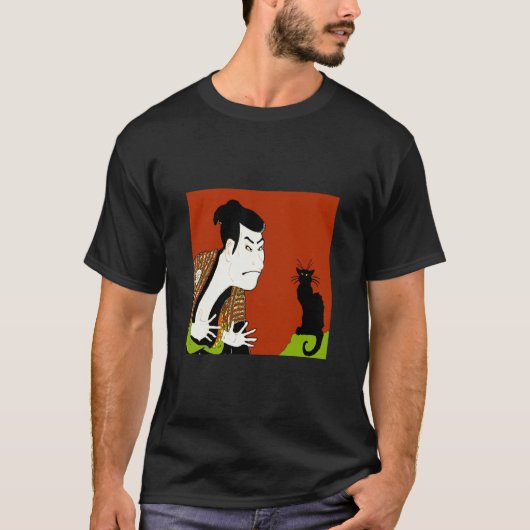Neko, Black Cat en Samurai T-shirt (Voorkant)