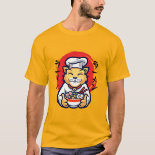 Neko Cat Japanse Chef Cute Kawaii T-shirt