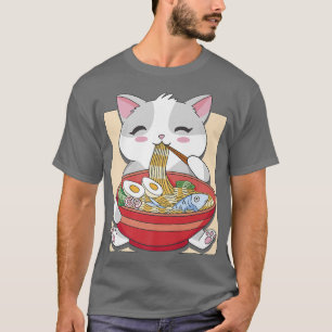 Neko Cute Japanse Anime Ramen Cat T-shirt