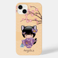 Neko Kokeshi Doll - Kat Ears Geisha Girl