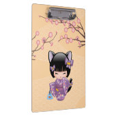 Neko Kokeshi Doll - Kat Ears Geisha Girl Klembord (Rechts)