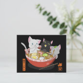 Neko Ramen cat Briefkaart (Staand voorkant)