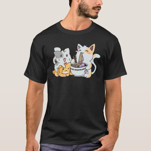 Neko Ramen Kattennoedels T-shirt (Voorkant)