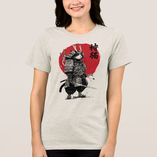 Neko Samurai Tri-Blend Shirt (Voorkant)