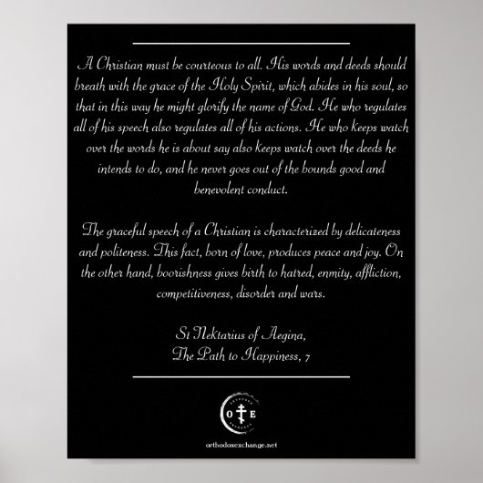 Nektarios over Christelijk gedrag Poster (Voorkant)