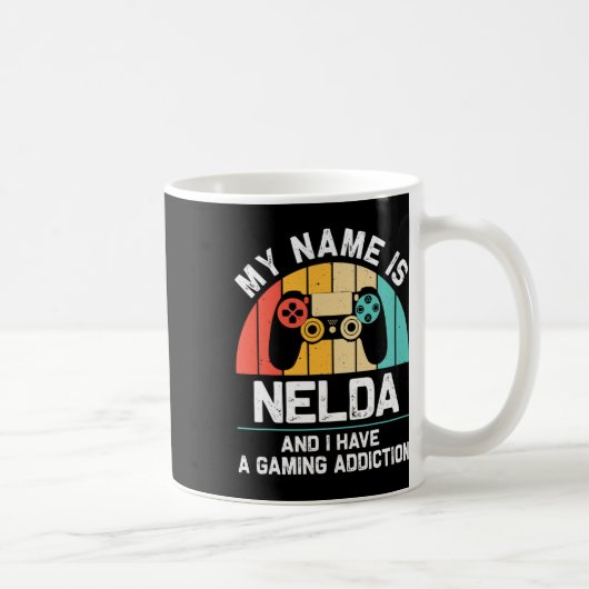 Nelda Gift Name Personalized Funny Gaming Geek Bir Koffiemok (Rechts)