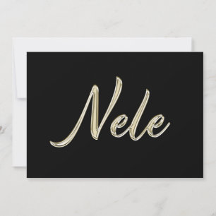 Nele carte écriture manuscrite or blanc