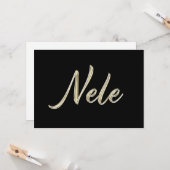 Nele carte écriture manuscrite or blanc (Devant/Arrière en situation)