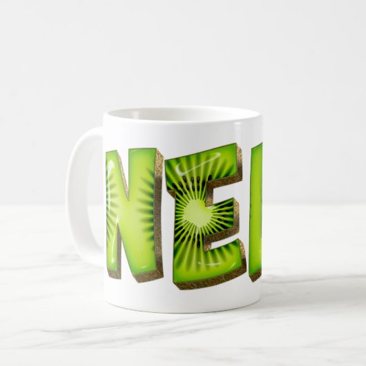 Nele Name Kiwi Style Tasse Teetasse Café (Devant gauche)