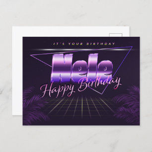Nele Name Prénom lila Carte Anniversaire
