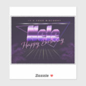 Nele Name Prénom lila retro Sticker (Feuille)