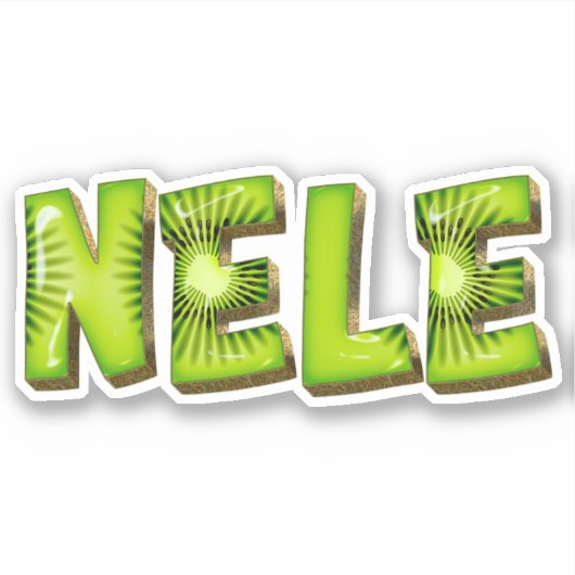 Nele Nom Autocollant Stickers Design Kiwi (Devant)