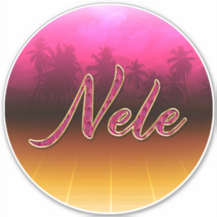 Nele Prénom Golden rose Autocollants Autocollants