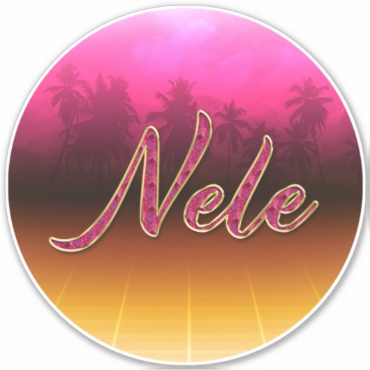 Nele Prénom Golden rose Autocollants Autocollants (Devant)