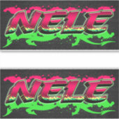 Nele Prénom Nom Graffiti Autocollant Autocollant (Devant)