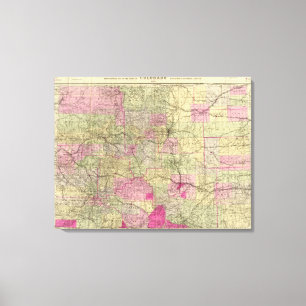 Nell's Topografische kaart van Colorado Canvas Afdruk