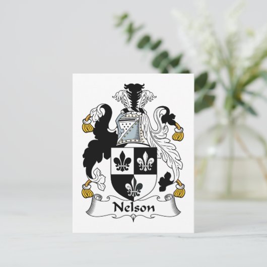Nelson Family Crest Briefkaart (Staand voorkant)