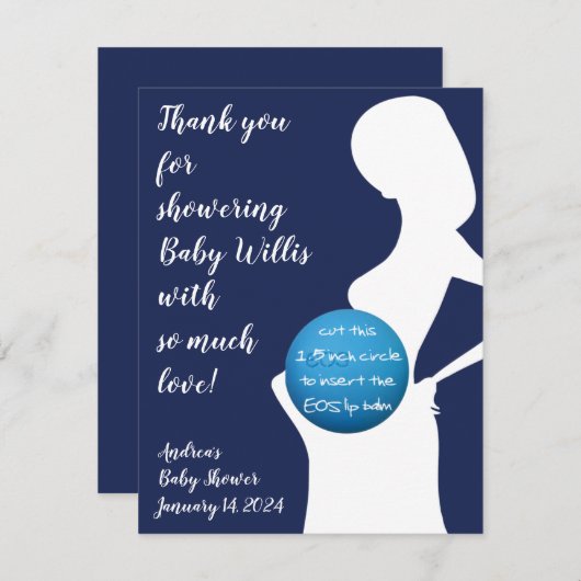 Nemacht en witte zwangere vrouw EOS lippenbalsem Informatiekaartje (Voorkant / Achterkant)