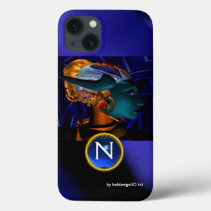 NEMES/HYPER ANDROID, Blue Science Fiction Monogram iPhone 13 Hoesje