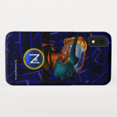NEMES/HYPER ANDROID, Blue Science Fiction Monogram Case-Mate iPhone Case (Achterkant (horizontaal))