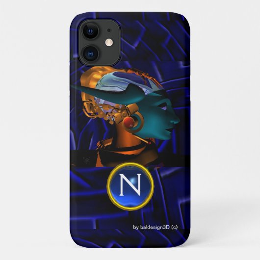 NEMES/HYPER ANDROID, Blue Science Fiction Monogram Case-Mate iPhone Case (Achterkant)