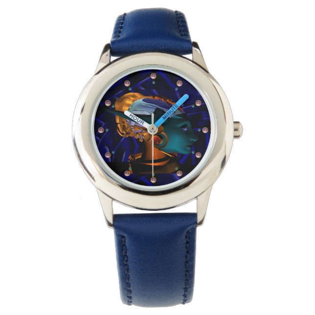 NEMES/HYPER ANDROID, Blue Science Fiction Sci-Fi Horloge (Voorkant)