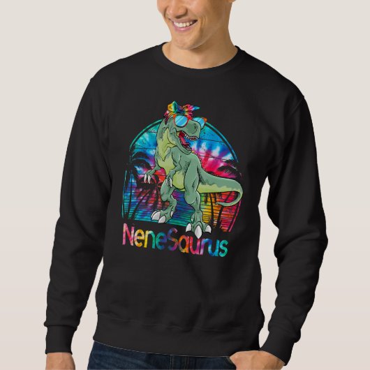 Nenesaurus Rex Dinosaurus Tie Dye Saurus Moeder Fa Trui (Voorkant)