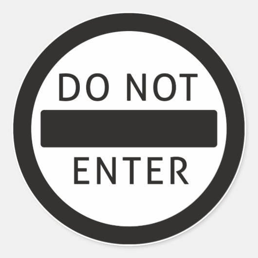 N'entrez pas de sticker circulaire (Devant)