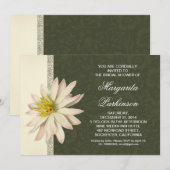 nénuphar blanc belle nuptiale invitations à la dou (Devant / Derrière)