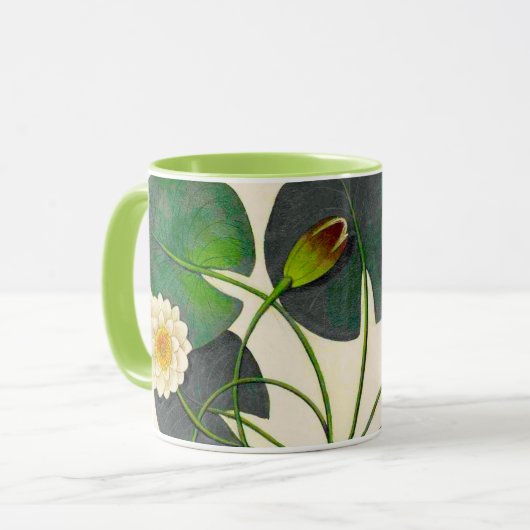 Nénuphar botanique Vintage Mug (Devant gauche)