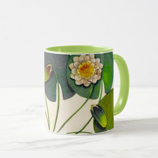 Nénuphar botanique Vintage Mug (Devant droit)