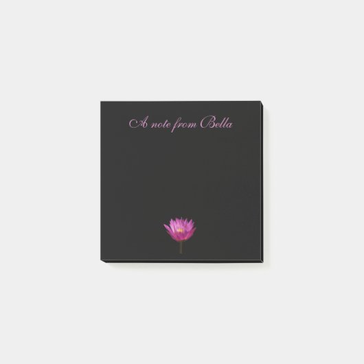 Nénuphar violet Lotus Black Post-it Notes (Devant)