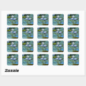 Nénuphars bleus merci autocollant (Feuille)