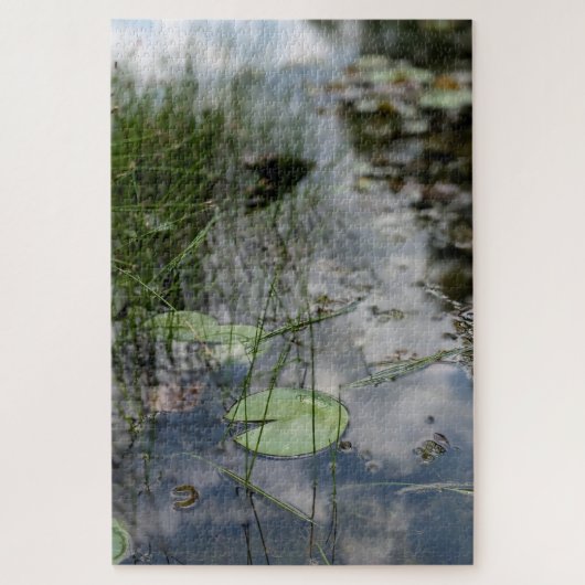 Nénuphars et reflets – Puzzle de l'étang tranquill (Vertical)