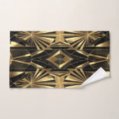 Neo Art Deco Black Gold Geometric Gatsby Bathroom Bad Handdoek (Handdoek)
