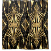 Neo Art Deco Black Gold Geometric Gatsby Bathroom Douchegordijn (Voorkant)