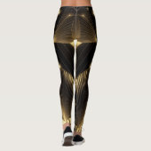 Neo Art Deco Black Gold Geometric Gatsby  Leggings (Achterkant)