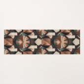 Neo Art Deco Geometric Teal Copper Gold Sunburst Yogamat (Achterkant (horizontaal))