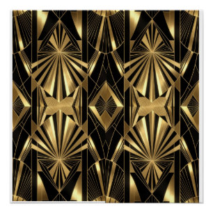 Néo Art Déco Noir Or Géométrique Gatsby